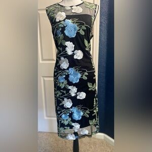 Calvin Klein black and Blue Sheath Midi Dress Cocktail